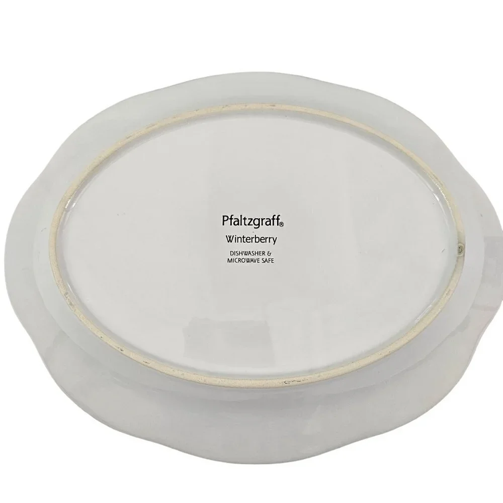 Pfaltzgraff Winterberry Oval Ceramic BLESS THIS HOUSE Holly Platter Plate